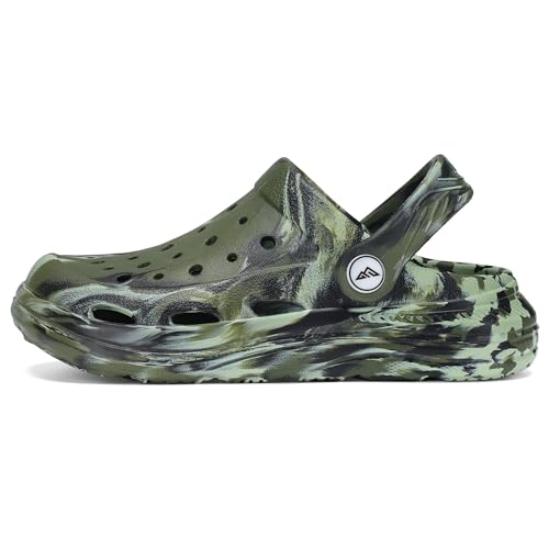 Kids Tie Dye Garden Clogs for Boys Girls | Lightweight Slip-On Water Shoes with Arch Suppo