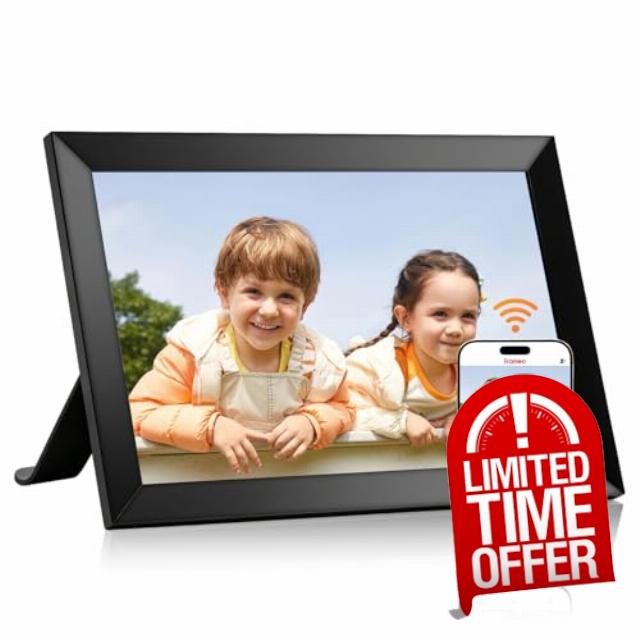 LeaMea Digital Picture Frame 1280x800 HD IPS Touch Screen 32GB Frameo 10.1 Inch Smart WiFi Digital Photo Frame Auto-Rotate Wall Mount Gifts for Christmas Valentine Mother Father Day