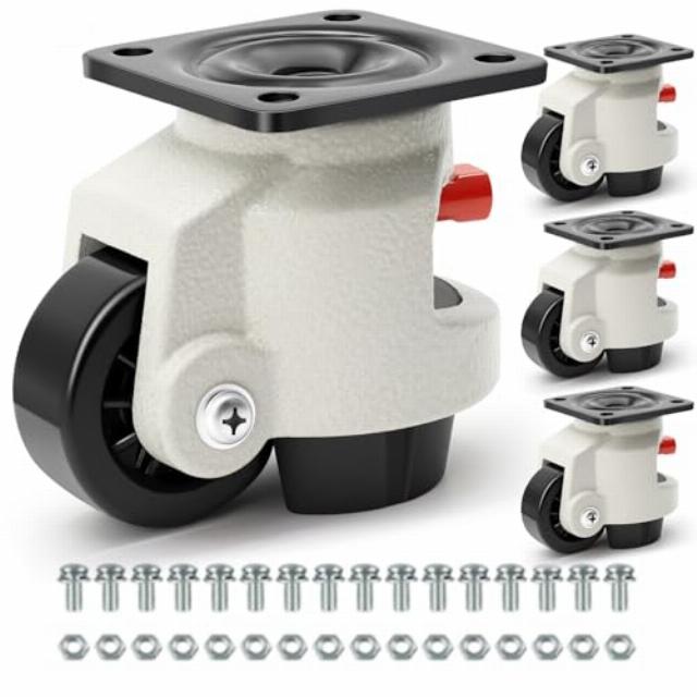 W B D WEIBIDA Leveling Casters Heavy Duty with Upgraded Ratchet Handle Design