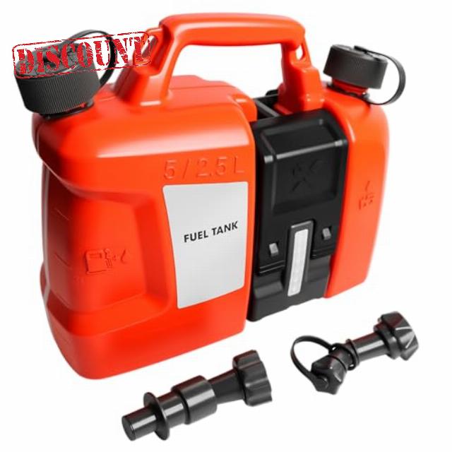 Hedie 580754201 Combined Can 5L + 2.5L Fuel Oil Chain Oil Ratio Storage Containers With 2 Spouts Fit For Husqvar 2 Stroke Engines Chainsaws 440 445 450 Trimmers 122C