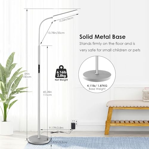 Bright 15W Floor Lamps for Living Room with 1H Timer