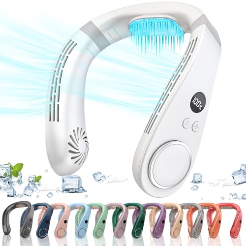 5500mAh Neck Fan Rechargeable Battery Operated Metal Cooling Plate AC Cooler
