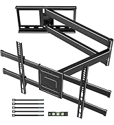 BONTEC Full Motion TV Wall Mount for 37-85 Inch TVs, Hold up to 132lbs, Max VESA 600x400mm, Swive...