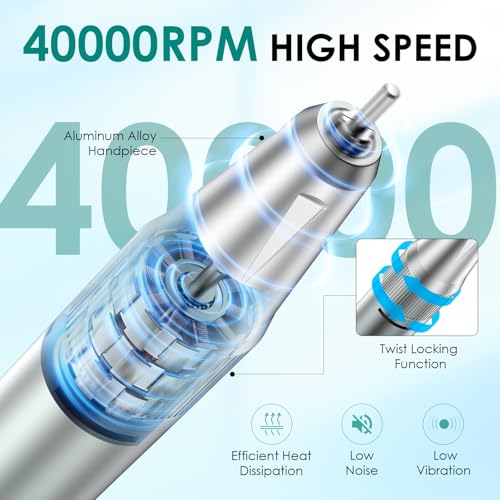 40000RPM Professional E-Filer Rechargeable with 15 Drill Bits