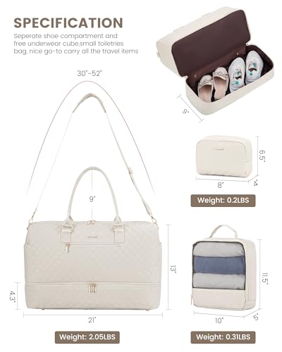 Weekender Overnight Bag with Shoe Compartment