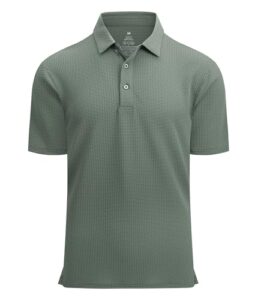 Alex Vando Mens Bubble Jacquard Polo Shirt Super Stretch Short Sleeve Polo Shirts for Me