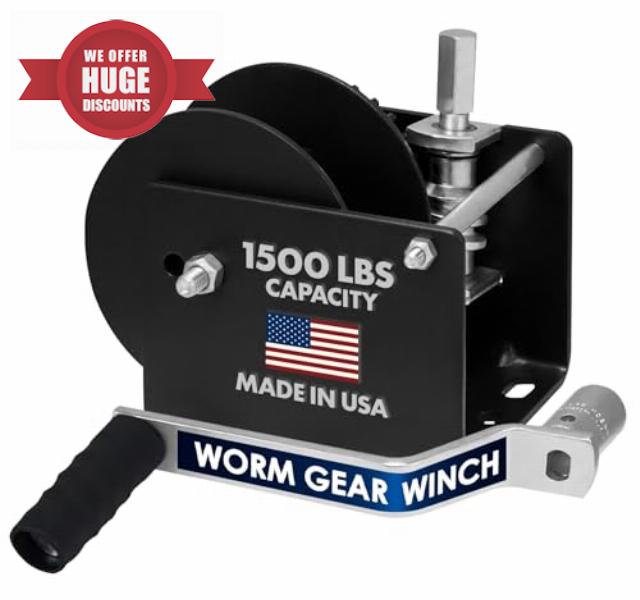 Dutton-Lainson Company - Worm Gear Winch (WG1500HEX) with 5/8" Hex Drive - Rust-Resistant Finish for Heavy Equipment
