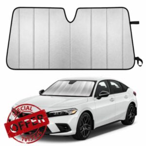 EcoNour Accordion Foldable Windshield Sun Shade Fit for 2022-2024 2025 2026 Honda Civic Sunshade