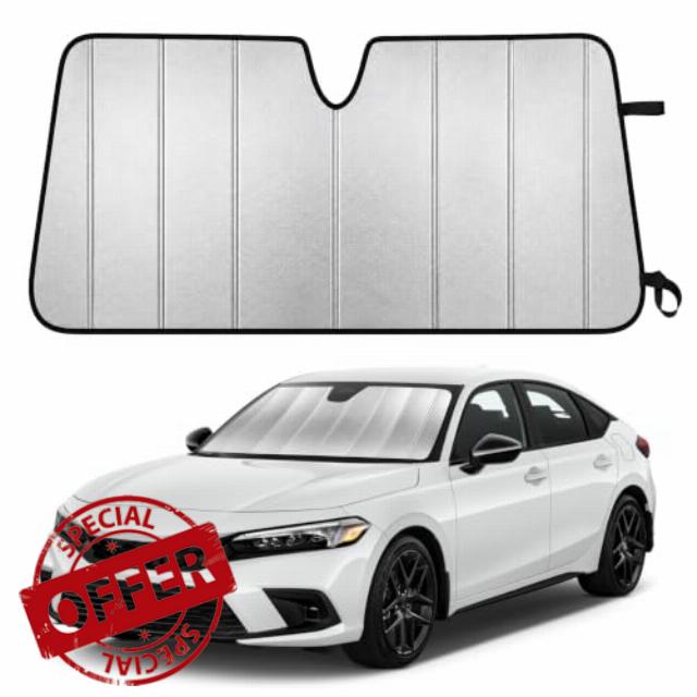 EcoNour Accordion Foldable Windshield Sun Shade Fit for 2022-2024 2025 2026 Honda Civic Sunshade