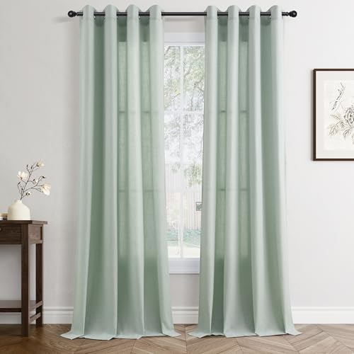 Modern Farmhouse Grommet Semi Sheer Soft Privacy Drapes
