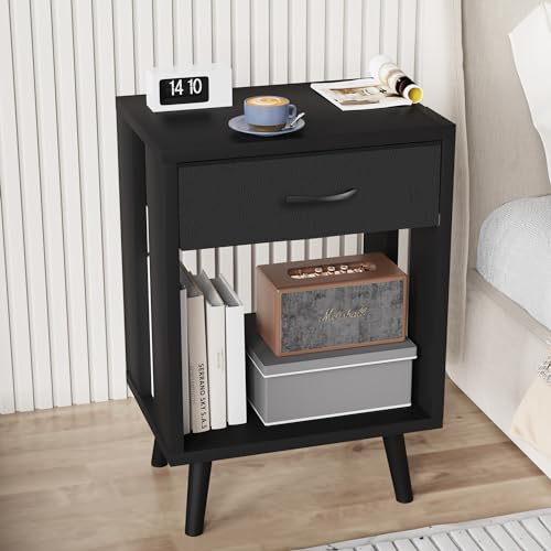 Bedside Tables - Black 23.7" H