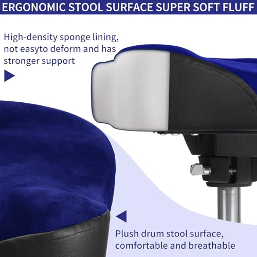 Motorcycle Style Drum Stool for Adults Drummers Dark Blue