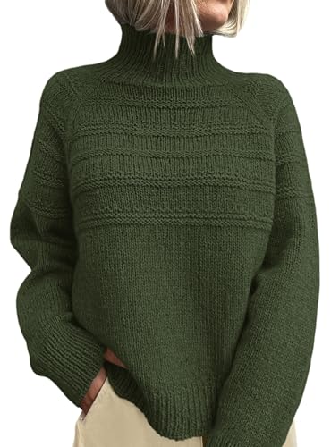 PRETTYGARDEN Women's Turtleneck Sweaters 2026 Fall Chunky Knit Pullover Long Sleeve Jumper Tops Trendy Winter Clothes