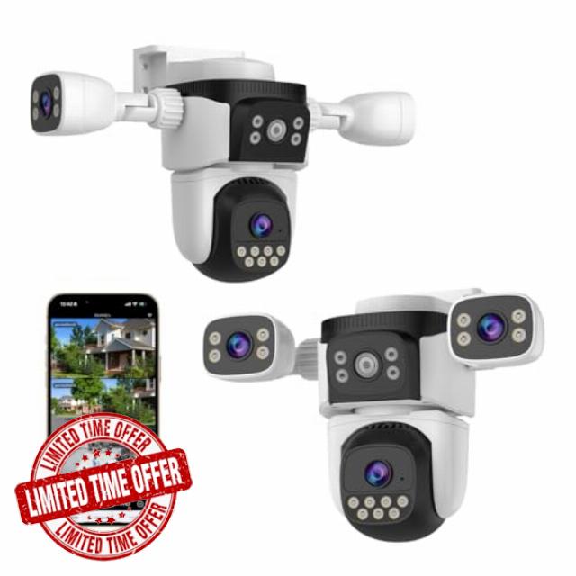 EVERSECU Triple Lens WiFi PTZ Security Camera