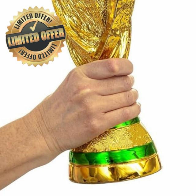 World Cup Trophy 14 inches Size 1:1 Replica Football Memorabilia Champion Soccer Trophy for Bedroom Office Desktop