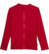 SwimZip UPF 50+ Kids Long Sleeve Zipper Rash Guard Swim Shirt (Multiple Colors)