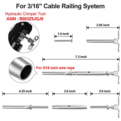 Adjustable Angle Cable Railing Hardware 3/16" for 2"x2"