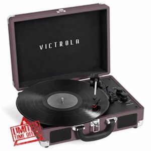 Victrola Journey Bluetooth Portable Suitcase Record Player – with Built-in Speakers