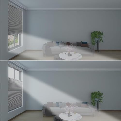 Cellular Blinds Cordless (Blackout-Grey-37''W×72''H)