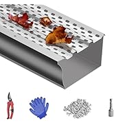 Seeutek Gutter Guards 5 Inch, 32pcs 40" Leaf Filter Gutter Protection Mill Finish Aluminum Gutter...