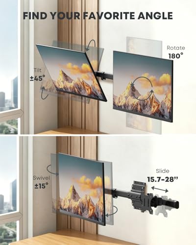 Horizontal Assembly Arm for 2 Monitors 13-27 Inch