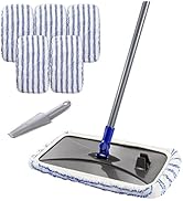 MASTERTOP Two-Sided Dust Mop Floor Cleaning System - 360 Microfiber, Wet/Dry, Flat Flip Mop for H...
