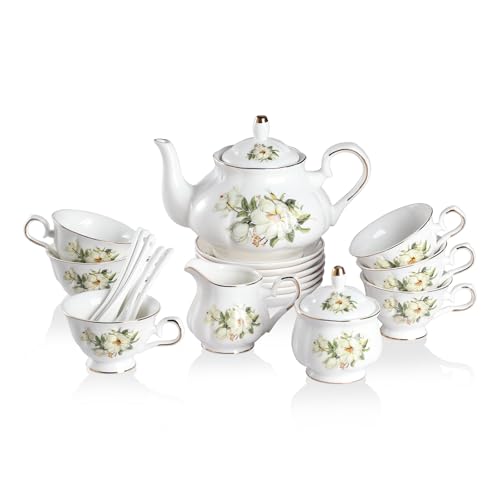 British Relief Gold Rim Teapot Cup and Saucer Sets