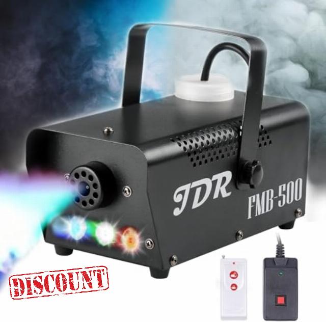 Fog Machine JDR Smoke Machine Controllable LED Light 500W and 2000CFM Fog Disinfection with Wireless and Wired Remote Control for Weddings