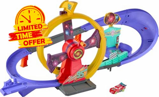 Mattel Disney Pixar Cars Toy Track Set with Light-Up Lightning McQueen