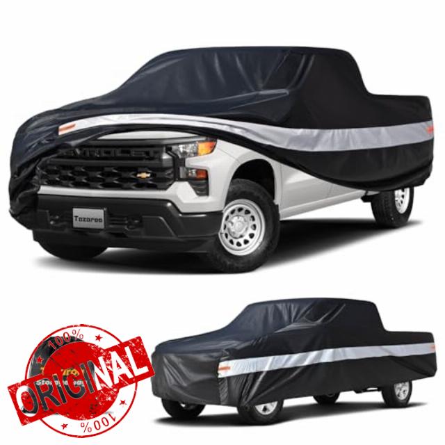 Silverado 1500 Heavy Duty Truck Cover Custom Fit 1998-2026 Crew Cab Short Bed(5.7'-5.8' with Door Zipper