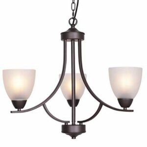 3 Light Shaded Contemporary Chandeliers with Alabaster Glass Oil Rubbed Bronze Modern Light Fixtures Ceiling Hanging Mid Century Pendant Lighting for Dining Room Living Room Hallway Bedroom