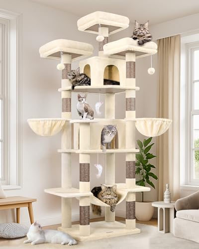 80inch Cat Tower for Multiple Adult Cats XXL Cat Tree with Scratching Post