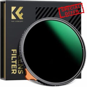 K&F CONCEPT 49mm Variable ND Lens Filter ND3-ND1000 (1.5-10 Stops) Putter Adjustable HD Neutral Density Filter with 28 Multi-Layer Coatings for Camera Lens (Nano-X Series)