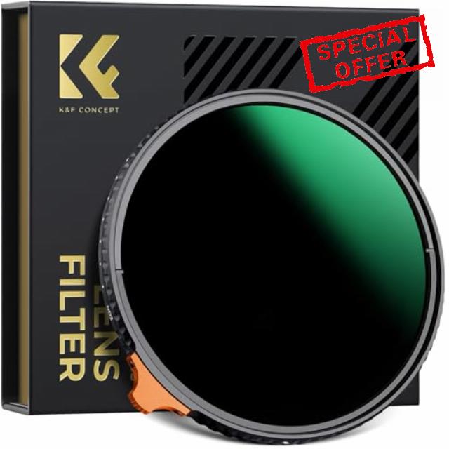 K&F CONCEPT 49mm Variable ND Lens Filter ND3-ND1000 (1.5-10 Stops) Putter Adjustable HD Neutral Density Filter with 28 Multi-Layer Coatings for Camera Lens (Nano-X Series)