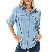 Toumett Women's UPF 50 Long Sleeve UV Sun Protection Safari Shirts Outdoor Quick Dry Fishing Hiki...