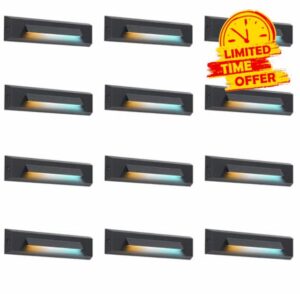CLOUDY BAY [12 Pack] 3 Color Low Voltage 12-24V LED Step Lights Outdoor