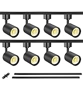 VANoopee 8-Light LED Track Lighting Kit with 6.6FT H Type Track Rails, Dimmable Track Light Heads...
