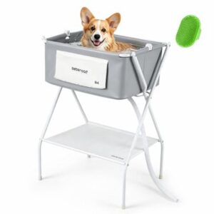 Dog Bathtub Dog Washing Station with Scrubber for Small Medium Dogs Cats