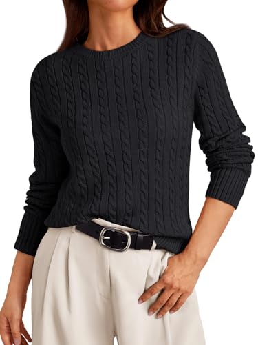 LILLUSORY Womens Lightweight Cable Knit Soft Business Casual Trendy Classic Pullover Sweaters Fall Outfits 2026