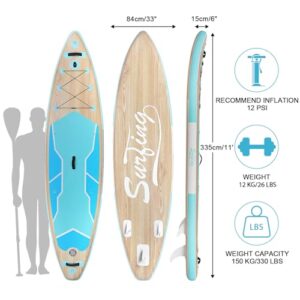 Non-Slip Deck SUP Paddle Board with SUP Accessories & Backpack