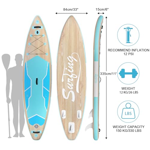 Non-Slip Deck SUP Paddle Board with SUP Accessories & Backpack