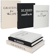 Reaeng Set of 3 Decorative Linen Books for Home Decor, Faux Coffee Table Books with Magnetic Hidd...