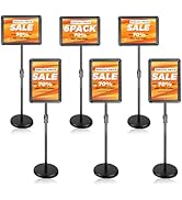 AceShow Floor Standing Sign Holder 8.5 x 11 Inch, Adjustable Sign Holder Stand for Display, Both ...