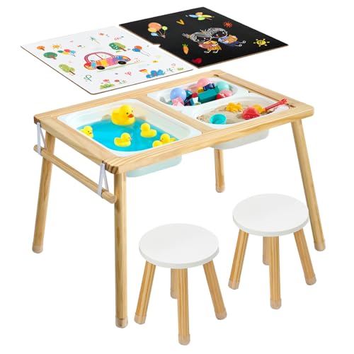 Wooden Kids Activity Table with 2 Stools