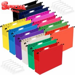 24 Pack Extra Capacity Plastic Hanging File Folders