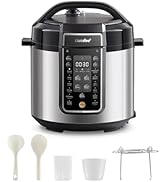 COMFEE’ 7-in-1 Small Electric Pressure Cooker, Slow Cooker, Steamer, Sauté, Sous Vide, Warmer, Mu...