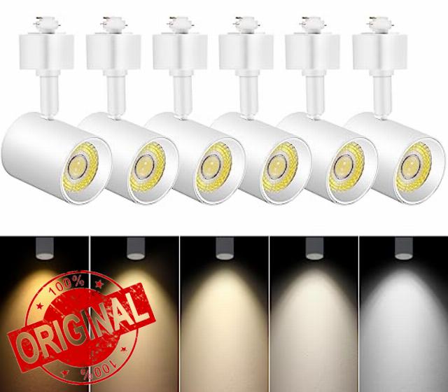 VANoopee 5-Color LED Track Lighting Heads H Type Track Light Heads Dimmable Bright Rail Ceiling Spotlight Fixtures Accent Art Task