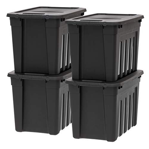 4 Pack - Large Bins with Lids Garage Organizing Tubs