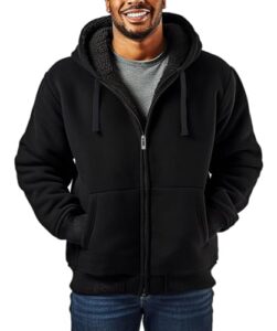 Sherpa Fleece Lined Hoodies for Men Full Zip Up Sweatshirt Jackets | Heavyweight