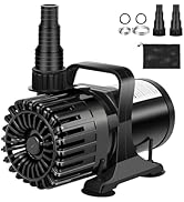 Hurmovae 800GPH-2700GPH Adjustable Flow Pond Pump, for Waterfall &Water Garden, 18FT Lift, 150W S...